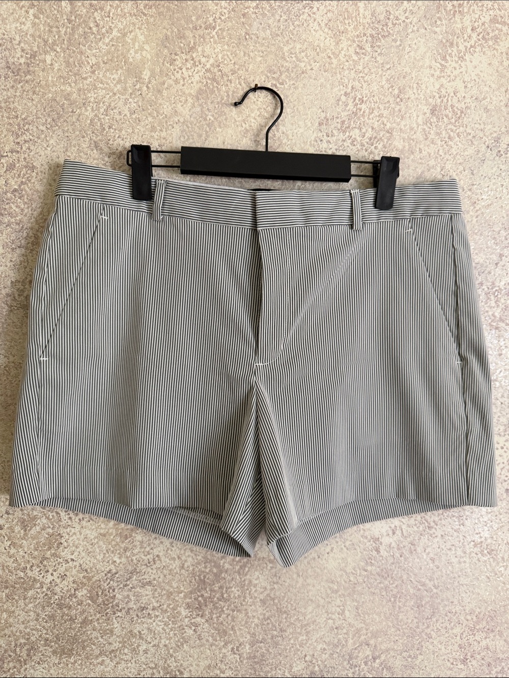 Banana Republic Factory Gray & White Pinstripe Shorts